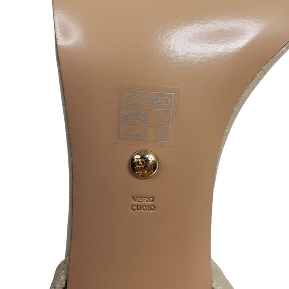 PELLE MODA Womens 8 Zina Ankle Strap Sandal in Platinum Gold - Picture 10 of 12